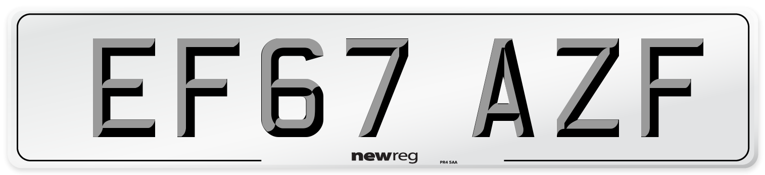 EF67 AZF Number Plate from New Reg